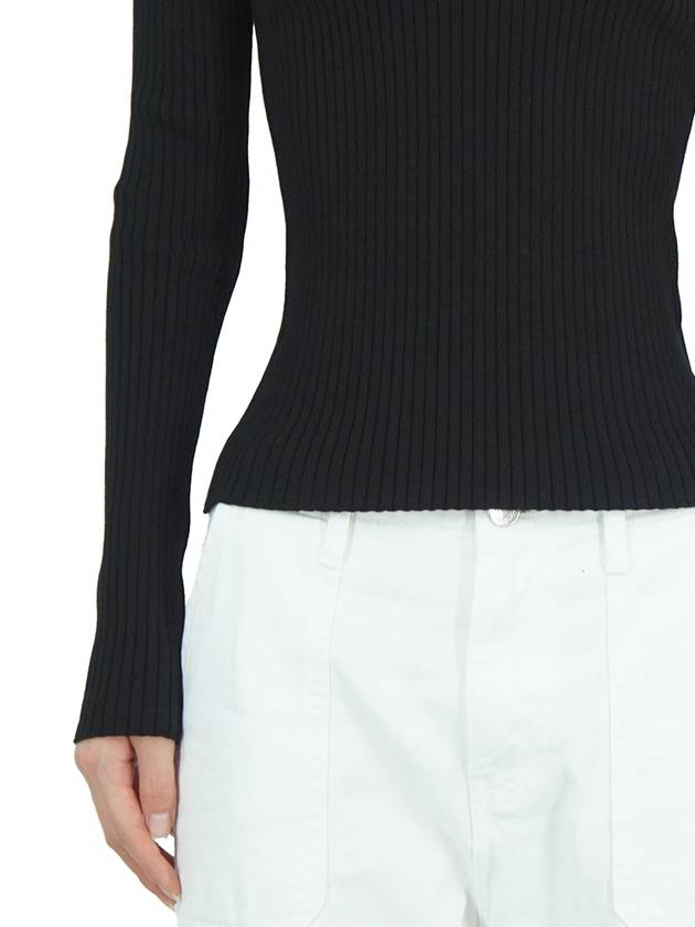 Mockneck Rib Knit Top Black - COURREGES - BALAAN 6