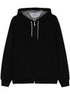 Cotton hooded zip up black - BRUNELLO CUCINELLI - BALAAN 1