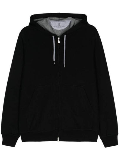 Cotton hooded zip up black - BRUNELLO CUCINELLI - BALAAN 2