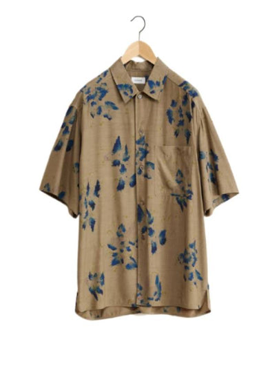 Floral Print Short Sleeve Shirt Khaki - LEMAIRE - BALAAN 2