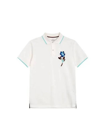 Flower embroidery pique polo shirt ivory 271418 - PAUL SMITH - BALAAN 1