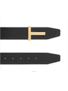 Gold Soft Grain Leather T Icon Belt Brown Black - TOM FORD - BALAAN 3