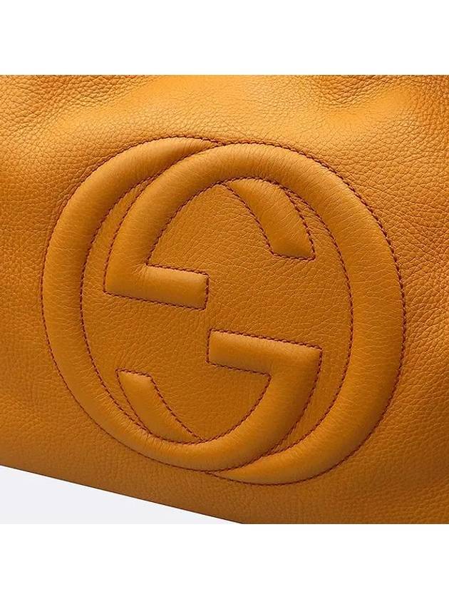 282309 Orange leather GG logo tassel decorated Soho shoulder bag - GUCCI - BALAAN 4