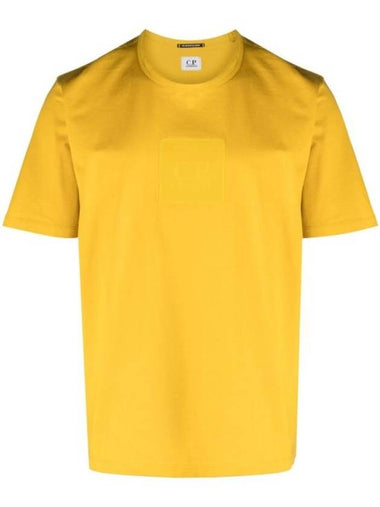 Metropolis Series Mercerized Jersey Logo Badge Short Sleeve T-Shirt Yellow - CP COMPANY - BALAAN 1