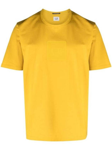 Metropolis Series Mercerized Jersey Logo Badge Short Sleeve T-Shirt Yellow - CP COMPANY - BALAAN 1