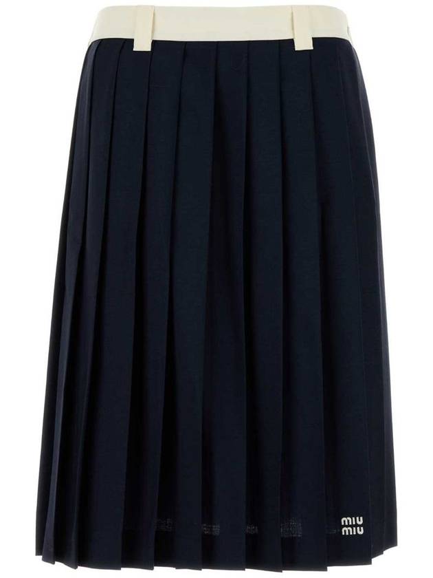 Miu Miu Pleated Midi Skirt - MIU MIU - BALAAN 1