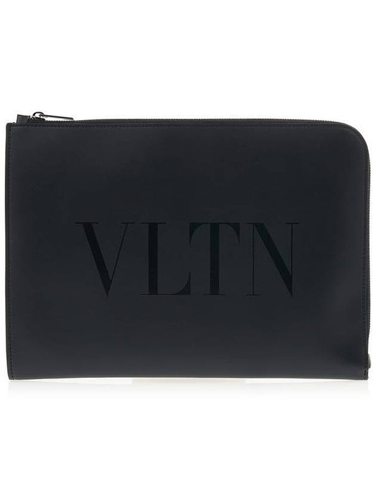 VLTN Logo Clutch Bag Black - VALENTINO - BALAAN.