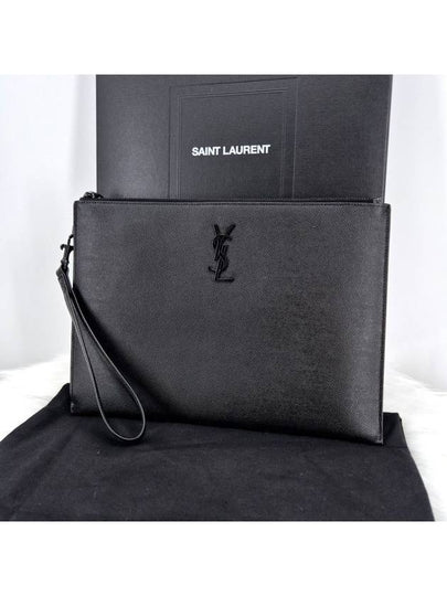 Monogram Men s Clutch Bag Black 667686 - SAINT LAURENT - BALAAN 2