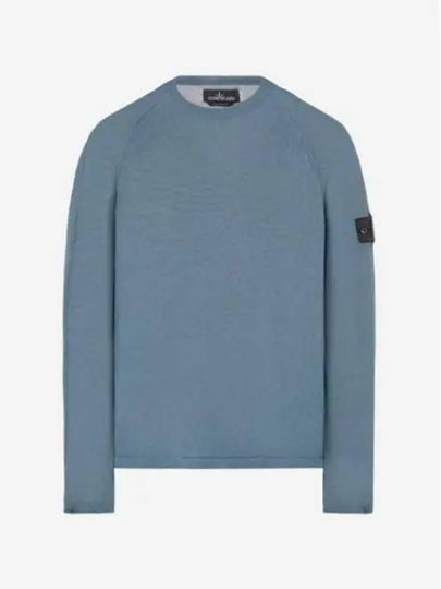 Wappen Patch Crew Neck Knit Top Blue - STONE ISLAND - BALAAN 2