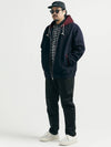 City Ground Block Hooded Zip-Up Indigo - BOOVOOM - BALAAN 4