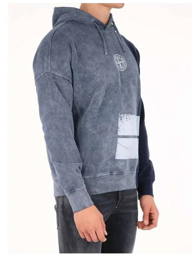 Logo Print Felpa Hoodie Navy - STONE ISLAND - BALAAN 5