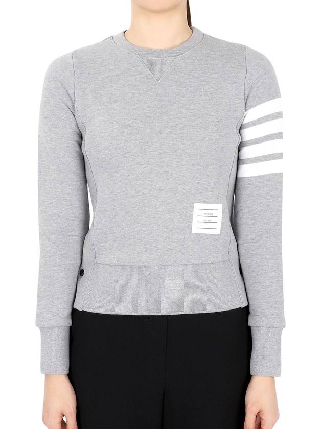 Engineered 4 Bar Stripe Loopback Jersey Knit Crewneck Sweatshirt Light Grey - THOM BROWNE - BALAAN 2