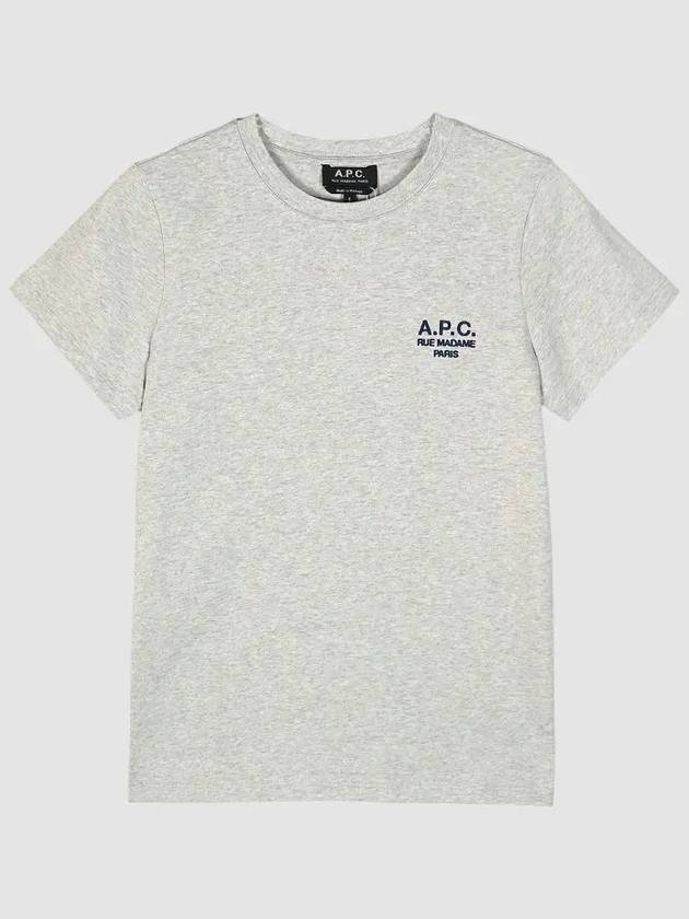 Denise Embroidered Logo Short Sleeve T-shirt Ecru - A.P.C. - BALAAN 3