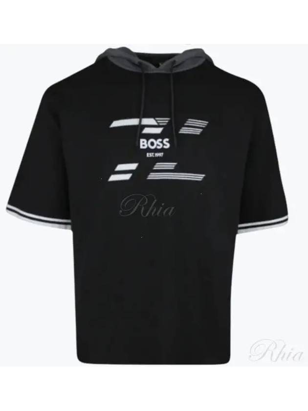 Logo Hooded Knit Top Black - HUGO BOSS - BALAAN 2