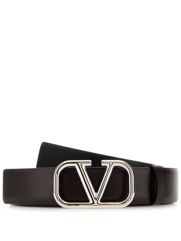 Buckle Leather Belt Brown - VALENTINO - BALAAN 1