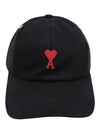 De Coeur Embroidered Logo Ball Cap Black - AMI - BALAAN 2