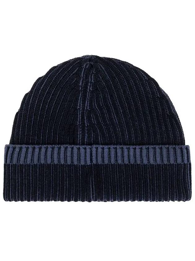 Vanise Full Rib Logo Patch Beanie Navy - STONE ISLAND - BALAAN 3