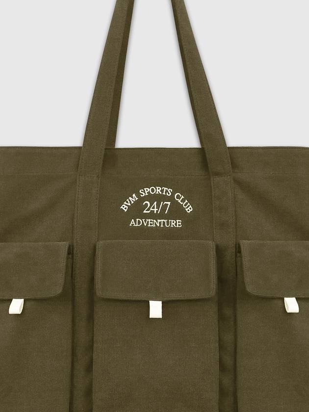 Booboom 247 Club Canvas Big Tote Bag Khaki - BOOVOOM - BALAAN 3