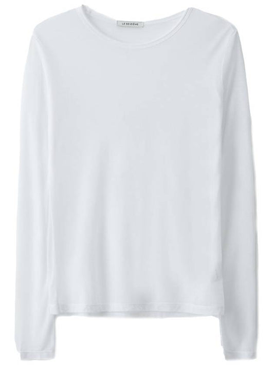 See through tencel long sleeve t shirt white - LESEIZIEME - BALAAN 1