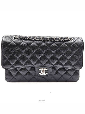 Classic Caviar Medium Silver Plate - CHANEL - BALAAN 1