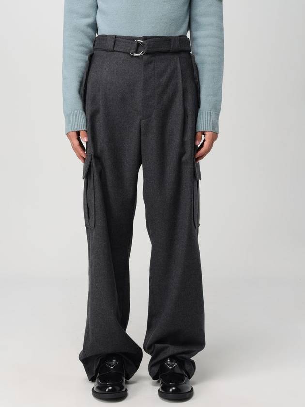 Cargo pocket wool straight pants slate gray - PRADA - BALAAN 2