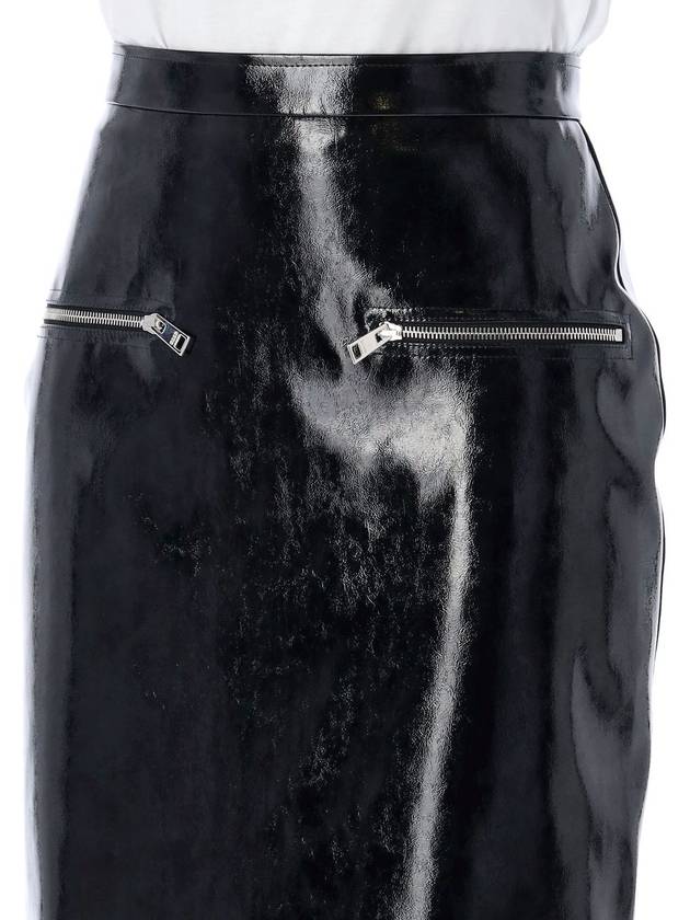 Patent leather midi H line skirt black - MSGM - BALAAN 4