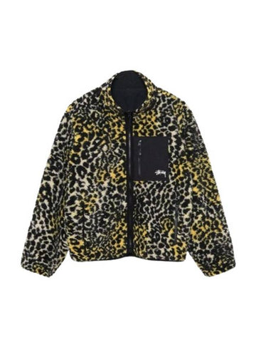 23FW Men's Sherpa Reversible Jacket 118529 000 YELE YELLOW LEOPARD BPG - STUSSY - BALAAN 1