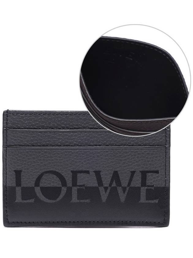 Signature Plain Calfskin Card Holder Anthracite Black - LOEWE - BALAAN.