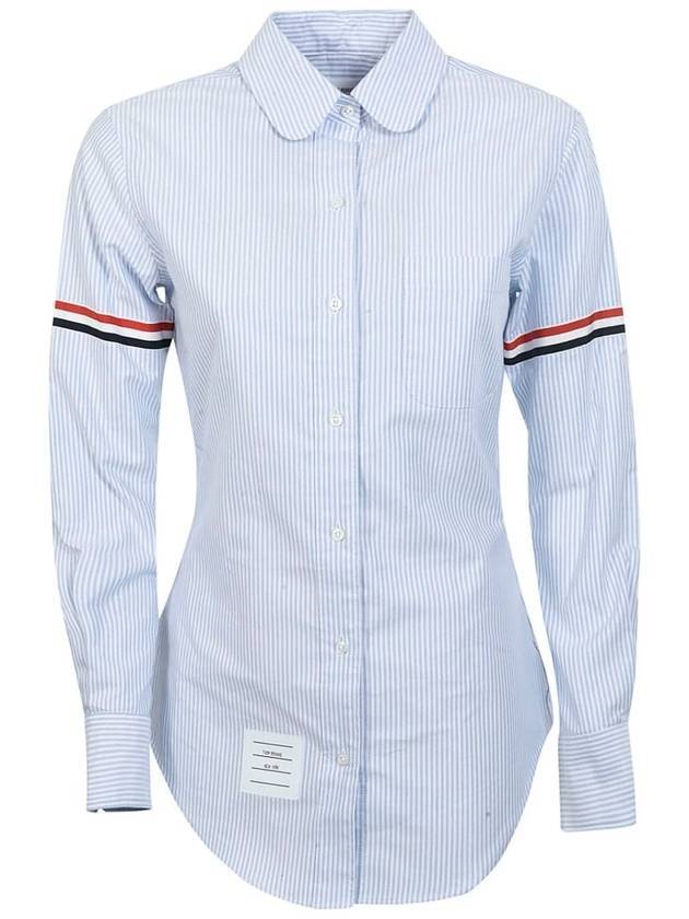 Women's Armband University Striped Oxford Shirt Blue - THOM BROWNE - BALAAN 1