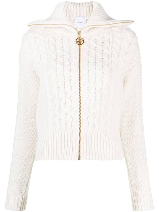 cable wool cashmere knit top white - PATOU - BALAAN 2