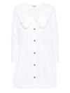 Poplin Cotton Short Dress White - GANNI - BALAAN 2