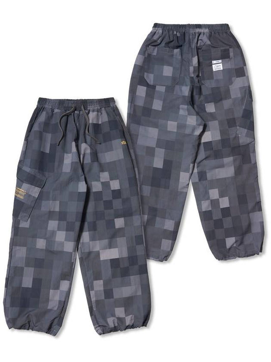 Square Camouflage Super Wide Jogger Pants Gray - STIGMA - BALAAN 1