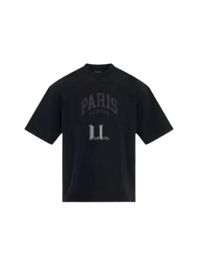 Cities Paris Logo Medium Short Sleeve T-Shirt Black - BALENCIAGA - BALAAN 2