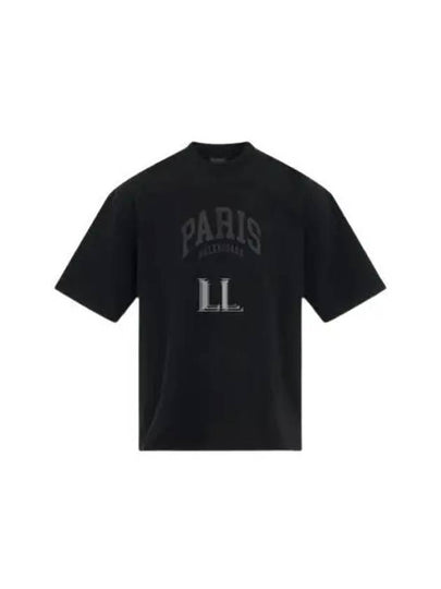 Cities Paris Logo Medium Short Sleeve T-Shirt Black - BALENCIAGA - BALAAN 2