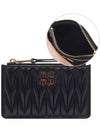 Matelasse Leather Envelope Card Wallet Black - MIU MIU - BALAAN 2