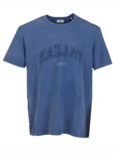 Honore Logo Cotton Short Sleeve T-Shirt Blue - ISABEL MARANT - BALAAN 2