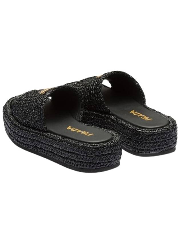 Crochet Flatform Slide Slippers Black - PRADA - BALAAN 3