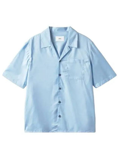 Front pocket short sleeve shirt baby blue - AMI - BALAAN 1