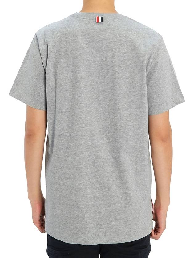 Men's Side Slit Relaxed Short Sleeve T-Shirt Light Grey - THOM BROWNE - BALAAN 7