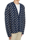 Mini Allover Logo Knit Cardigan Blue - BALENCIAGA - BALAAN 4