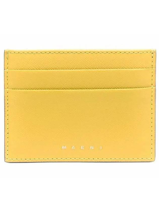 Logo Saffiano Card Wallet Yellow - MARNI - BALAAN 3