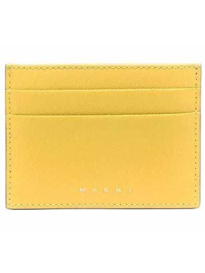 Logo Saffiano Card Wallet Yellow - MARNI - BALAAN 2