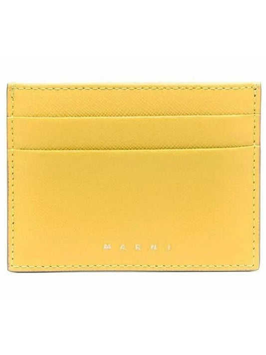 Logo Saffiano Card Wallet Yellow - MARNI - BALAAN 2