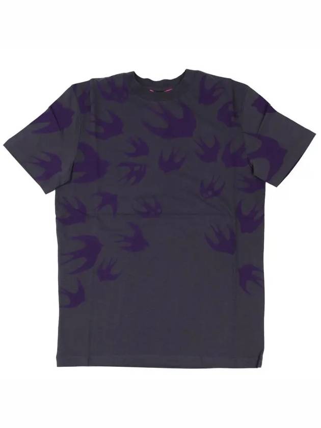 Purple Swallow Printing Short Sleeve T-Shirt 277605 - ALEXANDER MCQUEEN - BALAAN 5