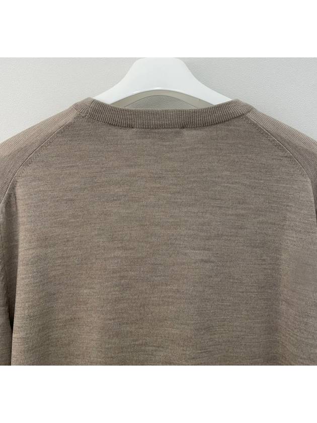 Fox Head Patch Regular Round Neck Pullover Knit Top Beige Melange - MAISON KITSUNE - BALAAN 3