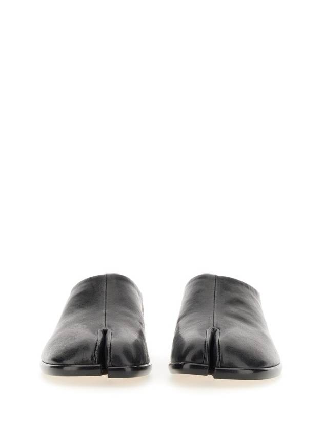 Tabi Babouche Leather Slippers Black - MAISON MARGIELA - BALAAN 5