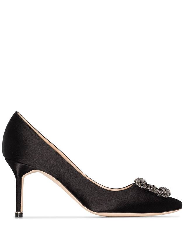 Hangisi 70 Satin Jewel Buckle Pumps Black - MANOLO BLAHNIK - BALAAN 1