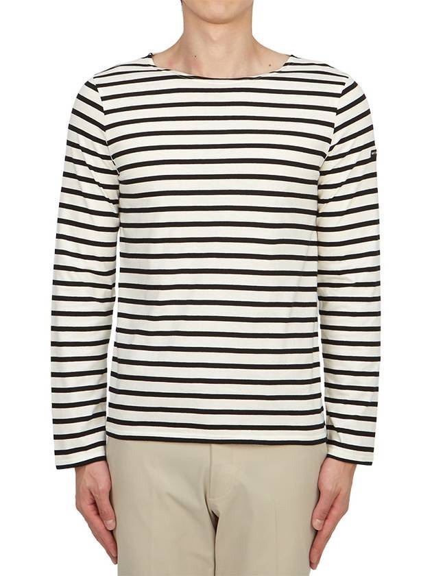 Minquire Modern Stripe Long Sleeve T-Shirt Black White - SAINT JAMES - BALAAN 1