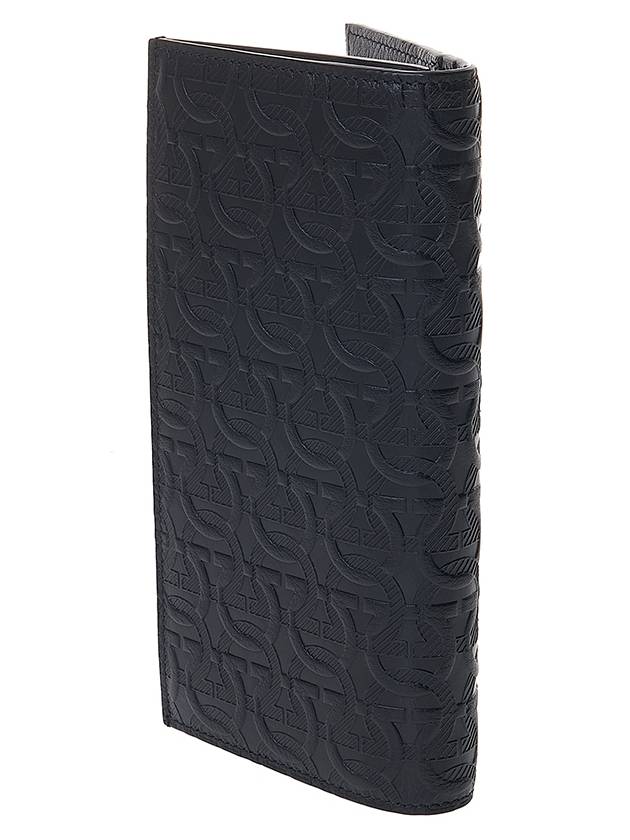 Gancini Monogram Long Wallet Black - SALVATORE FERRAGAMO - BALAAN 4