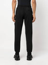 Men's Wappen Patch Cotton Fleece Track Pants Black - STONE ISLAND - BALAAN 4